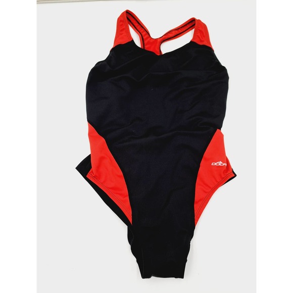Dolfin Black Red Racerback Competition Swimsuit US 8 EU40 - Picture 1 of 7